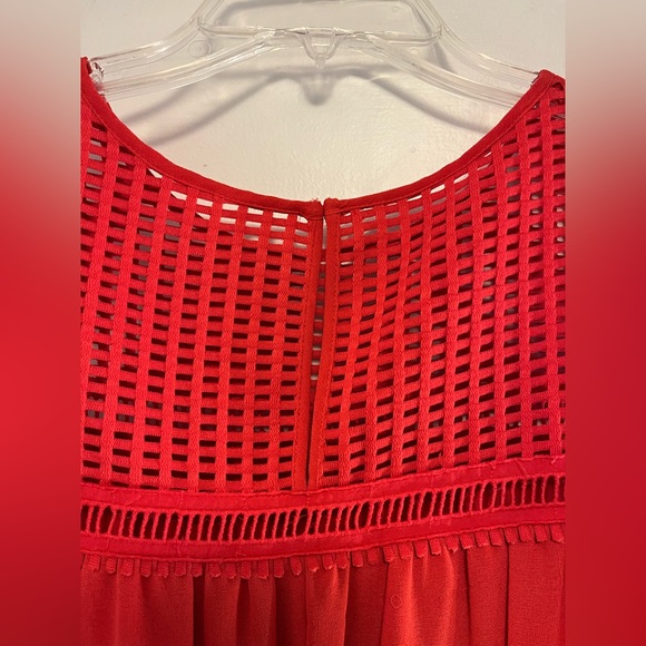 Max Studio Red/Orange Midi Overlay Dress - Size Small - Picture 6 of 6